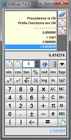 Screenshot for ESBCalc - Freeware Calculator 7.3.1