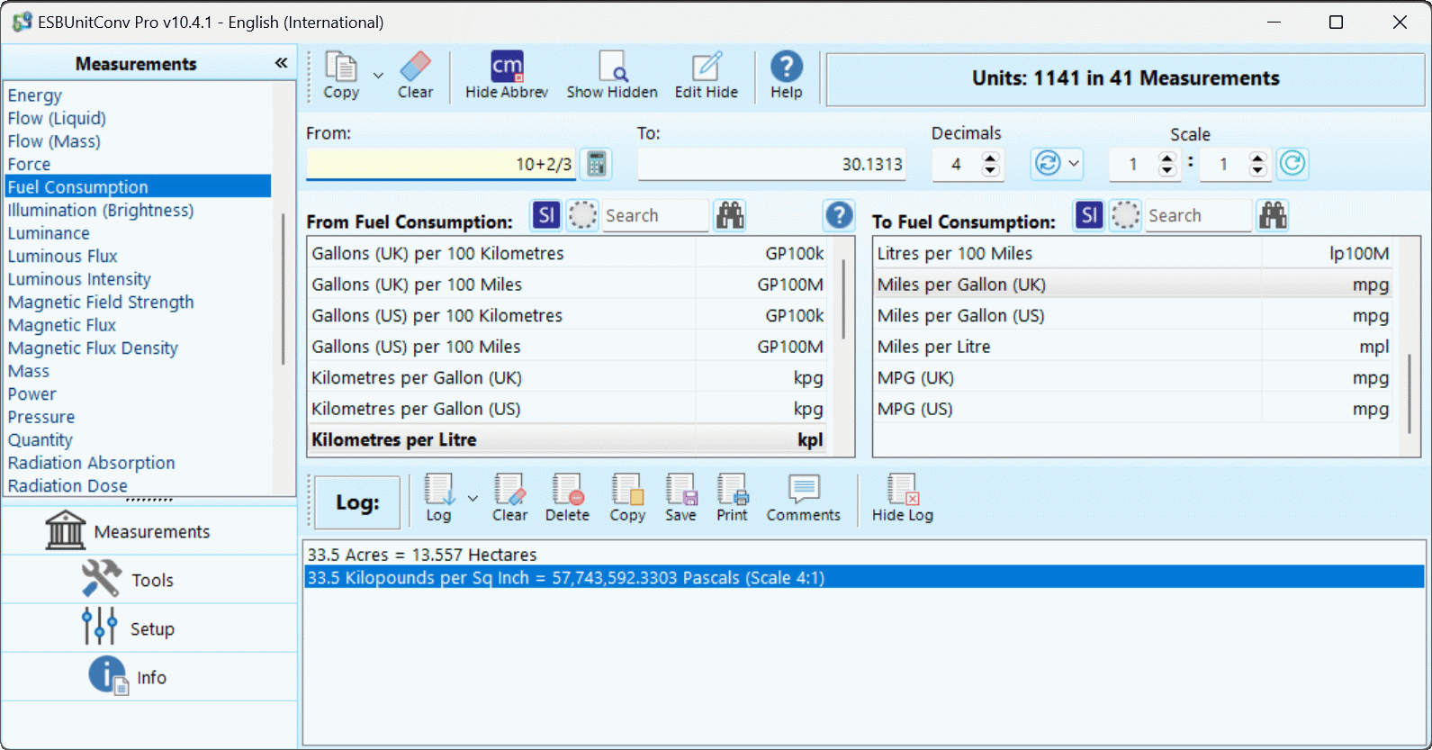 Click to view ESBUnitConv Pro - Unit Conversion 8.1.4 screenshot