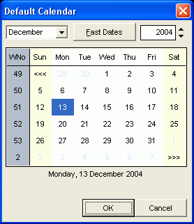 Example of TESBCalendar