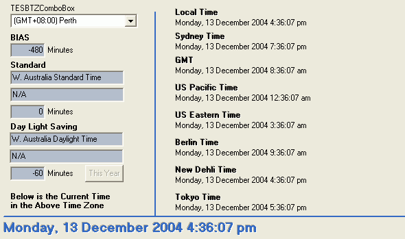 Time Zone Usage